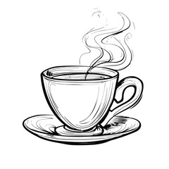 Tea or coffee cup Vector doodle hand drawn line 
