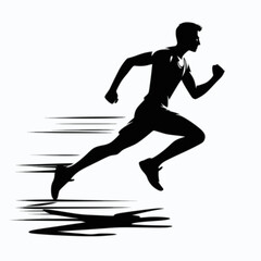 Fototapeta na wymiar silhouette of a runner