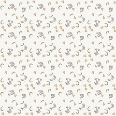 Cute minimalistic floral seamless pattern