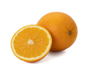 Ripe orange isolated on white background Clipping Path
