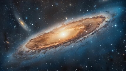 Andromeda Galaxy Shining in Star-Filled Sky Ai generated