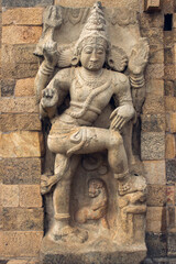 Fototapeta na wymiar Statue at Brihadisvara Temple, Gangaikonda Cholapuram, Jayankondam, Tamil Nadu, India