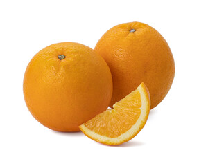 Ripe orange isolated on white background Clipping Path