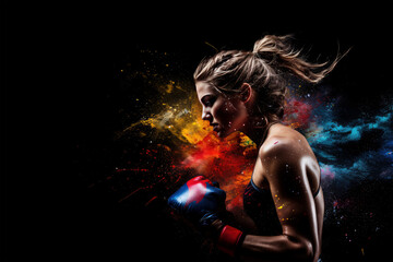 sport boxing game on background