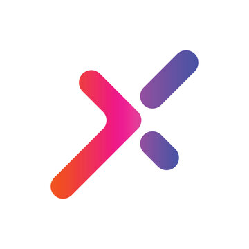 red purple blue x logo icon symbol vector 