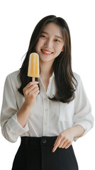 girl eating creamy popsicle ice cream