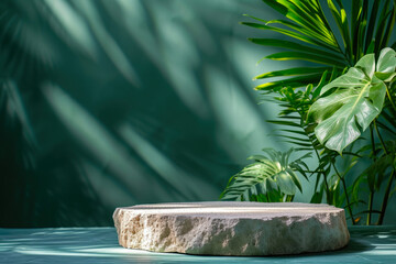 Eco-Chic Showcase: Green Background Beauty Platform