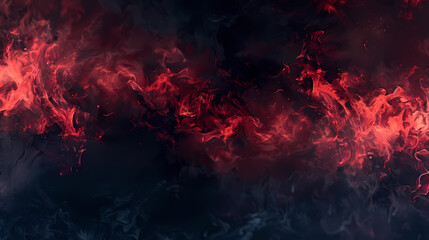 Fototapeta na wymiar Intense Flames and Smoke in Vivid Red and Black Hues Background