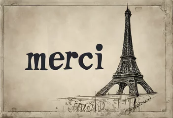 Foto op Canvas The french word "Merci" . © Christophe