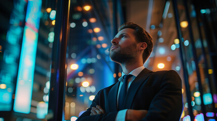 businessman at stock market, concept of business investments in stock market