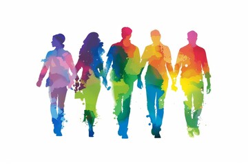 LGBTQ Pride pride walkway. Rainbow singular colorful lgbtqia2sp+ diversity Flag. Gradient motley colored myriad LGBT rights parade festival socially responsible diverse gender illustration - obrazy, fototapety, plakaty