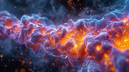 Microscopic bacteria morphing into cosmic patterns illustrating the universe within