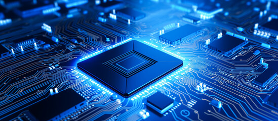 microchip semiconductor technology futuristic background