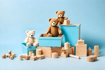 teddy bear with a box