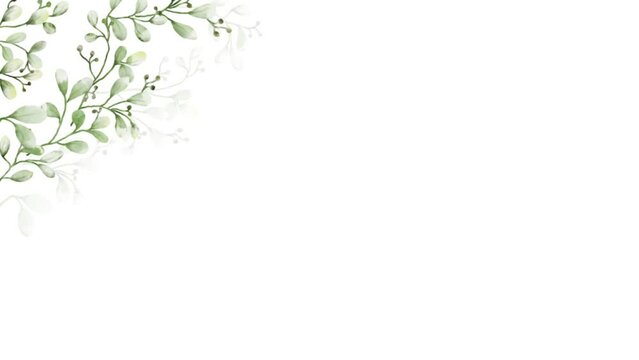 Watercolor leaves moving background