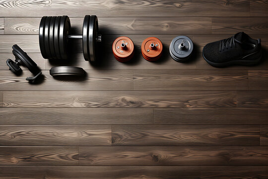 Interior of a fitness hall with equipment. 3D Rendering