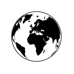 Globe earth vector illustration isolated on white background. classic modern diseign