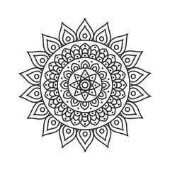 Circle flower of mandala with vintage floral style, Vector mandala Oriental pattern