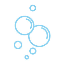 Bubble Line Icon. Soap Foam, Fizzy Drink, Oxygen Bubble Linear Pictogram. Circle Bubble Soap Outline Icon. Cleaning, Laundry, Washing. Editable Stroke. Isolated Vector Illustration.