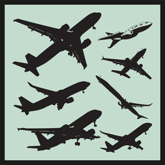 silhouettes of airplanes