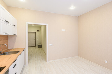 Fototapeta premium interior kitchen and dining room, refectory area, cooking equipment, table furniture, stove