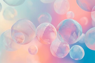 Abstract generative AI illustration of fantasy nature made with pastel colored circles as background