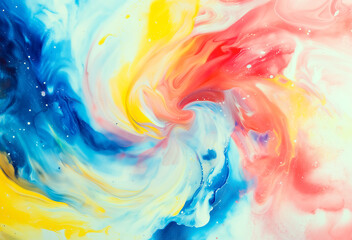 abstract colorful vortex of watercolor paints background - obrazy, fototapety, plakaty