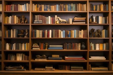 library shelves with books