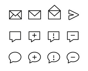 Text Message chat icon, Mail icons, Email send symbol, Vector Illustration 