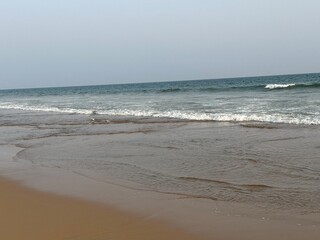 walking on the beach