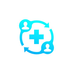 Medical referrals icon on white, vector
