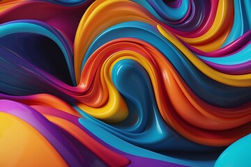 3d rendering of abstract colorful background. Beautiful wavy surface.