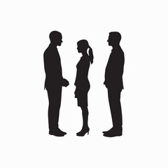 Black businessman silhouettes. businessman and business women with fully editable 