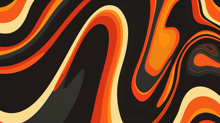 Fototapeta premium Black and Orange retro groovy background presentation design