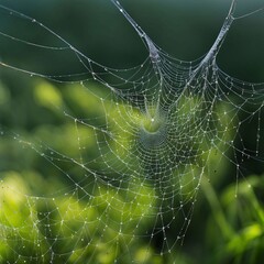 spider web with dew drops