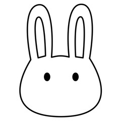 Cute face bunny icon with outline. Happy easter. Vector and illustration. Ready to use. Easy to customize.