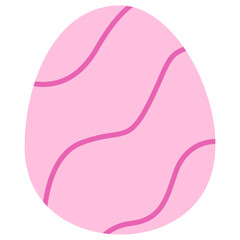 Pink easter egg with curve line. Happy easter. Vector and illustration. Ready to use. Easy to customize.