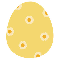 Yellow easter egg with spring flower. Happy easter. Vector and illustration. Ready to use. Easy to customize.