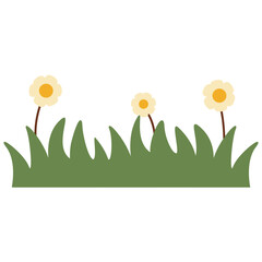 spring flowers in grass. Decorate vector and illustration. Ready to use. Easy to customize.