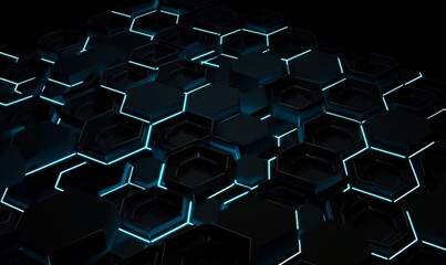 Obraz premium Abstract background with variety of hexagons