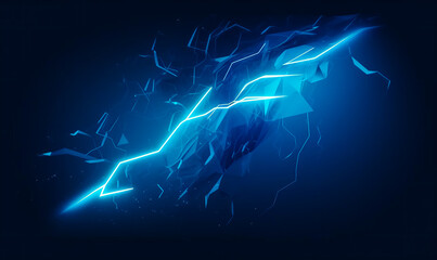 Blue lightning and blue background