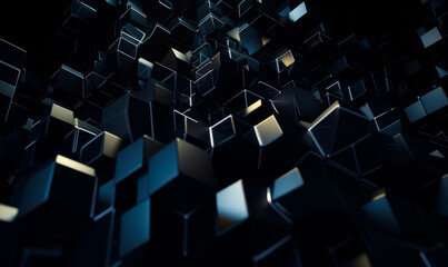 Abstract 3d render of dark background with geometric pattern