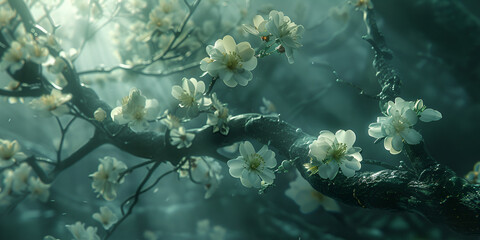 Ethereal Cherry Blossoms,A Delicate Spring Symphony