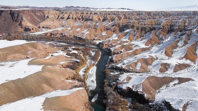 Aerial view of Charyn river and Canyon