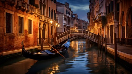 Grand Canal in Venice at night - obrazy, fototapety, plakaty