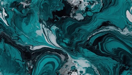 Marble ink oceanic teal. Teal marble pattern texture abstract background. Ideal for background or wallpaper applications. - obrazy, fototapety, plakaty