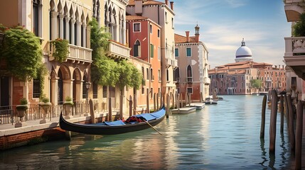 Obraz premium Panoramic view of the Grand Canal in Venice, Italy.