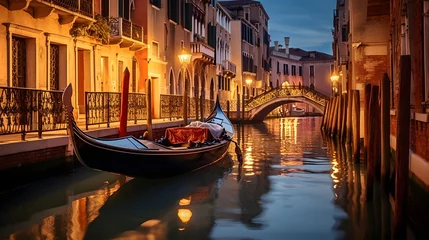  Panoramic view of a canal in Venice, Italy © I