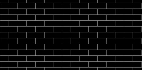 Black brick background texture. Black brick pattern and black background wall brick.	