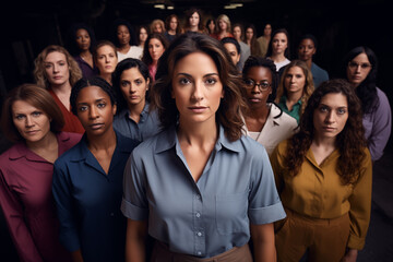 Obraz premium A diverse group of women standing represent women's power in an international women's day